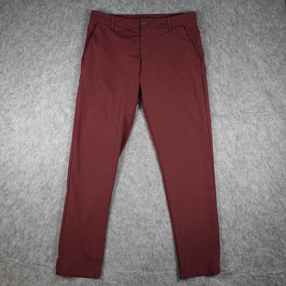 Lululemon Pant Mens 33 Burgundy Red Commission Classic Warpstreme Chino Golf